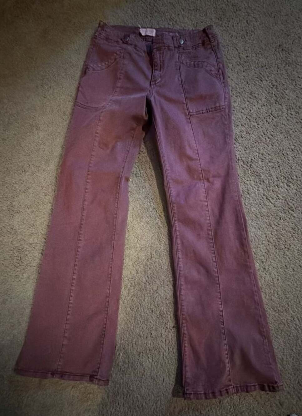 Pilcro Women's Purple Flare Seamed Pants Size 25
